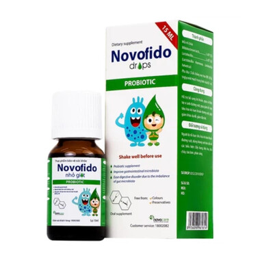 Thực phẩm bảo vệ sức khỏe Novofido - Hỗ trợ giảm rối loạn tiêu hóa ở trẻ (Chai 15ml)