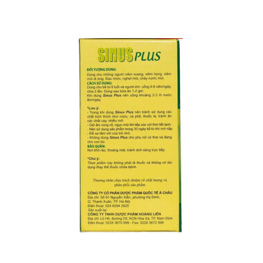 Sinus Plus - Hỗ trợ giảm viêm xoang, viêm mũi dị ứng hiệu quả