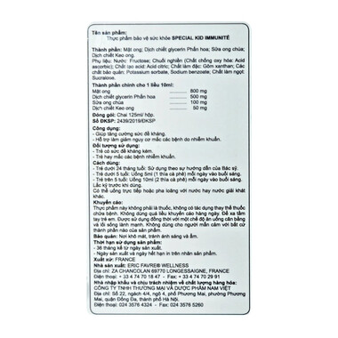 Siro Special Kid Immunite - Tăng cường đề kháng, bảo vệ sức khỏe bé yêu