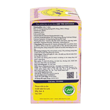 Viên uống Pre-natchoice UBB – Bổ sung vitamin & khoáng chất cho mẹ bầu (Hộp 30 viên)