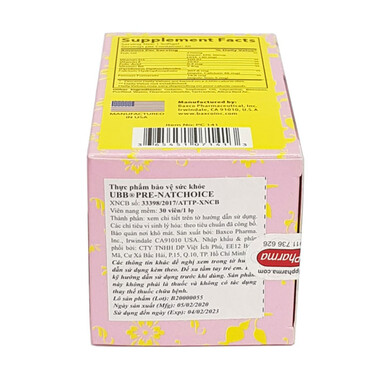 Viên uống Pre-natchoice UBB – Bổ sung vitamin & khoáng chất cho mẹ bầu (Hộp 30 viên)