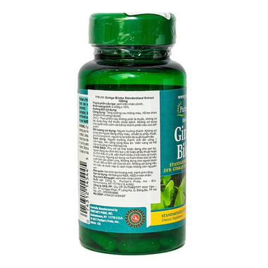Viên uống Ginkgo Biloba 120mg Puritan’s Pride – Hỗ trợ lưu thông máu não, tăng cường trí nhớ