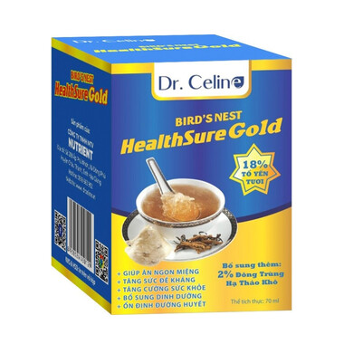 Yến sào Dr. Celine Healthsure Gold - Tăng cường sức khỏe với 18% tổ yến tươi (Hủ 70ml)