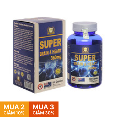 Thực phẩm bảo vệ sức khỏe Super Brain &amp; Heart 360mg (100 Viên)