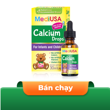 Thực phẩm bổ sung Canxi dạng nhỏ giọt MediUSA Calcium Drops (30ml)