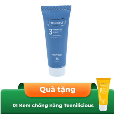 Teenilicious Acne Face Gel hỗ trợ trị mụn, ngừa mụn tái phát cho da dầu và da nhạy cảm (Tuýp 15g)