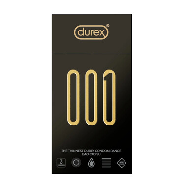Bao Cao Su Durex 001 (Hộp 3 cái)