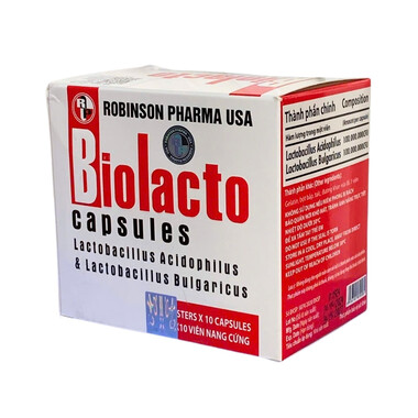 Viên uống Biolacto Robinson Pharma USA bổ sung lợi khuẩn giúp cân bằng hệ vi sinh đường ruột (100 viên)