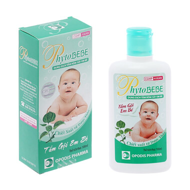 Dung dịch tắm rôm sảy em bé Phyto BEBE Opodis Pharma kháng khuẩn, nấm (100ml)