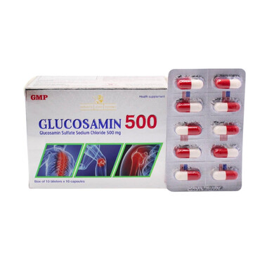 Glucosamin 500 hỗ trợ tăng tiết dịch khớp, giảm đau do khô khớp (100 viên)