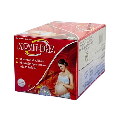Thực phẩm bảo vệ sức khoẻ MCVIT-DHA bổ sung sắt và acid Folic (6 vỉ x 10 viên)