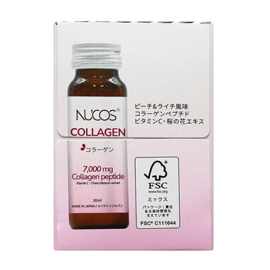 Nucos Collagen 7000 - Nước Uống Collagen Thủy Phân Chống Lão Hóa, Trắng Da (10 chai x Hộp)