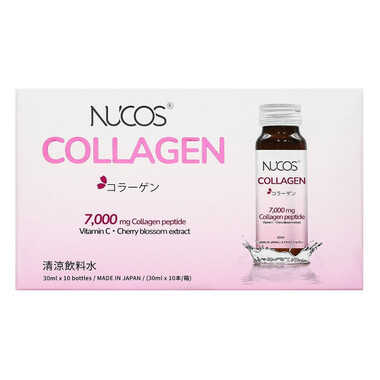 Nucos Collagen 7000 - Nước Uống Collagen Thủy Phân Chống Lão Hóa, Trắng Da (10 chai x Hộp)