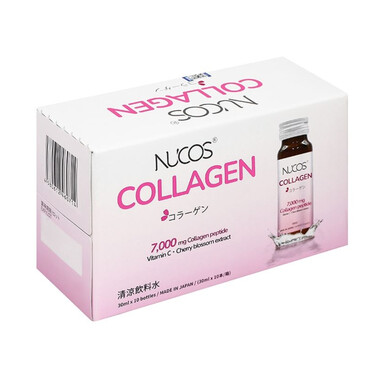 Nucos Collagen 7000 - Nước Uống Collagen Thủy Phân Chống Lão Hóa, Trắng Da (10 chai x Hộp)