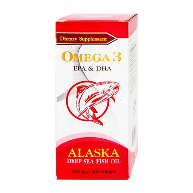 Viên nang mềm Alaska Deep Sea Fish Oil Omega-3 Nuhealth bổ sung EPA, DHA, giúp tăng thị lực (100 viên)