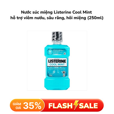 Nước súc miệng Listerine Cool Mint hỗ trợ viêm nướu, sâu răng, hôi miệng (250ml)