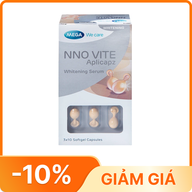 Viên nang mềm NNO Vite Whitening Serum hỗn hợp làm trắng da, giảm kích ứng da và cải thiện tình trạng da (3 vỉ x 10 viên)