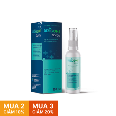Dung dịch kháng khuẩn Dizigone Spray làm sạch vi khuẩn trên cơ thể trong 30 giây (100ml)