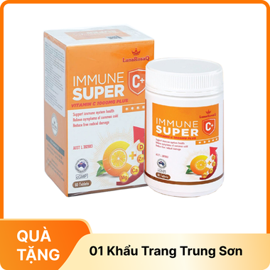 Viên uống hỗ trợ tăng sức đề kháng LunaRosaQ Immune Super C+ (Hộp 60 viên)