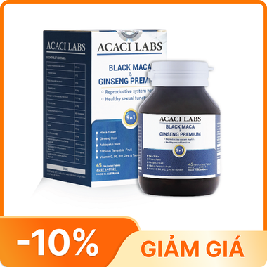 Thực phẩm bảo vệ sức khỏe: Acaci Labs Black Maca & Ginseng Premium (45 viên)