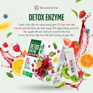 Bột uống thải độc, kiểm soát cân nặng Kinohimitsu Detox Enzyme (14g X 30 gói)