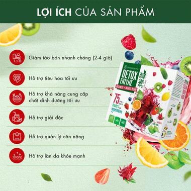 Bột uống thải độc, kiểm soát cân nặng Kinohimitsu Detox Enzyme (14g X 30 gói)