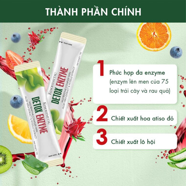 Bột uống thải độc, kiểm soát cân nặng Kinohimitsu Detox Enzyme (14g X 30 gói)