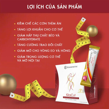 Bột uống giảm cân và giảm mỡ nội tạng cao cấp Kinohimitsu Kiloscut (10g X 30 Gói)