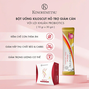 Bột uống giảm cân và giảm mỡ nội tạng cao cấp Kinohimitsu Kiloscut (10g X 30 Gói)