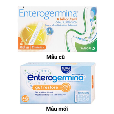 Men ống Enterogermina 4 tỷ/5ml Sanofi điều trị rối loạn hệ vi khuẩn đường ruột (2 vỉ x 10 ống)