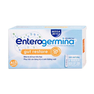 Men ống Enterogermina 4 tỷ/5ml Sanofi điều trị rối loạn hệ vi khuẩn đường ruột (2 vỉ x 10 ống)