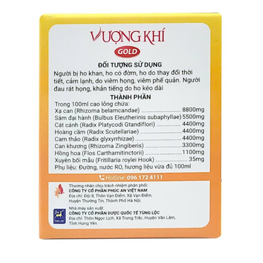 Thực phẩm bảo vệ sức khỏe Vượng Khí Gold (18 túi)