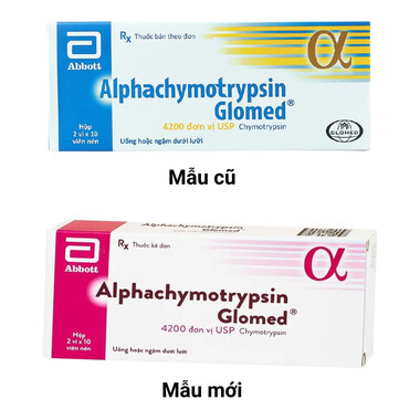 Thuốc Alphachymotrypsin Glomed 4200 IU