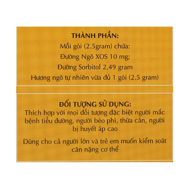 Đường bắp ăn kiêng Corn Slim hộp 125g (50 gói x 2.5g)