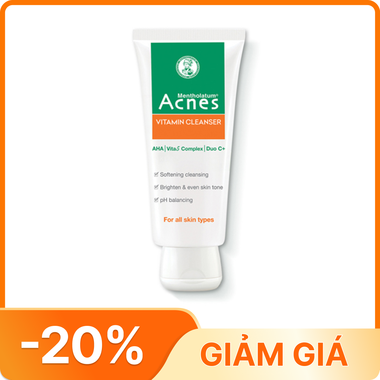 Kem rửa mặt Acnes Vitamin Cleanser sáng da, mờ sẹo, mờ vết thâm (100g)