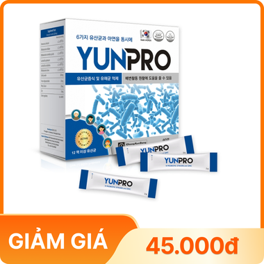 Men vi sinh Yunpro - Cân bằng vi sinh, bảo vệ hệ tiêu hoá Hộp 60 gói