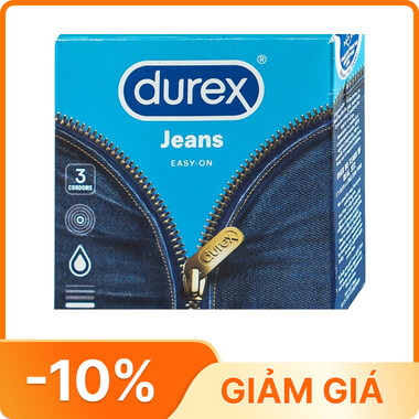 Bao cao su Durex Jeans ôm sát, nhiều gel bôi trơn hộp 3 cái