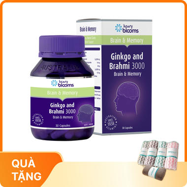 Viên uống Ginkgo And Brahmi 3000 Henry Blooms hỗ trợ hoạt huyết (Hộp 30 viên)
