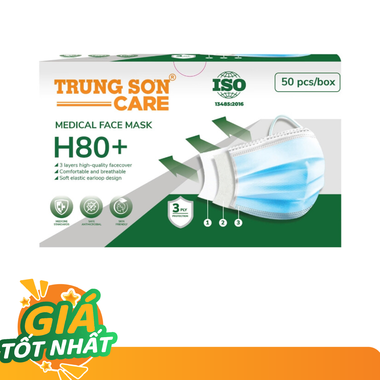 Khẩu Trang Y Tế Trung Sơn Care Xanh 3 Lớp (Hộp 50 cái)