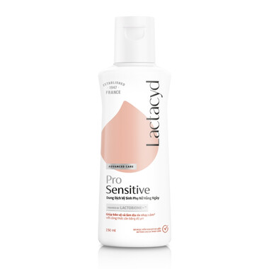 Dung dịch vệ sinh phụ nữ Lactacyd Pro Sensitive kháng khuẩn, giảm ngứa (150ml)