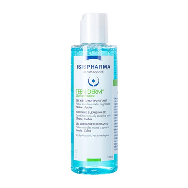 Gel rửa mặt Isis Pharma Teen Derm Gel Sensitive giảm nhờn ngừa mụn (100ml)