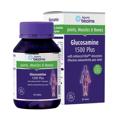 Viên uống Glucosamine 1500 Plus Henry Blooms hỗ trợ tăng tiết dịch khớp, bảo vệ sụn khớp (30 viên)