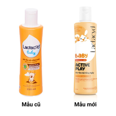 Sữa tắm gội Lactacyd Baby Active Play giúp dưỡng ẩm, giảm kích ứng cho da bé chai (250ml)