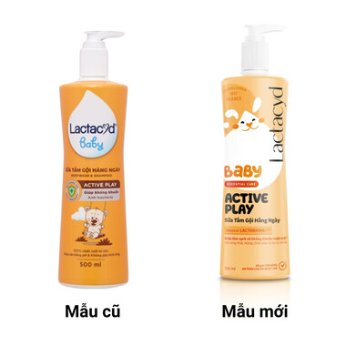 Sữa tắm gội Lactacyd Baby Active Play giúp dưỡng ẩm, giảm kích ứng cho da bé chai 500ml