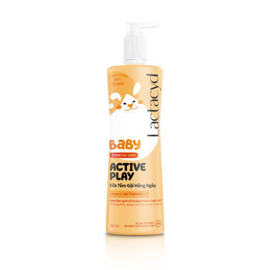 Sữa tắm gội Lactacyd Baby Active Play giúp dưỡng ẩm, giảm kích ứng cho da bé chai 500ml