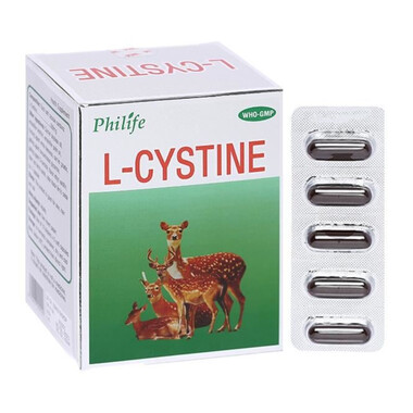 Viên nang mềm L-Cystine 500mg Phils Lin hỗ trợ điều trị viêm da do thuốc, sạm da, tàn nhang (12 vỉ x 5 viên)