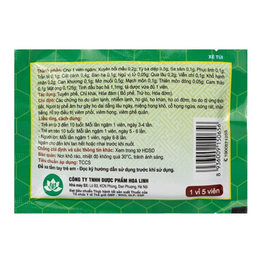 Viên ngậm Bảo Thanh bổ phế, trừ ho, hoá đờm (20 vỉ x 5 viên)