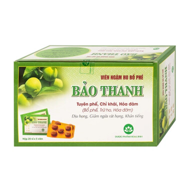Viên ngậm Bảo Thanh bổ phế, trừ ho, hoá đờm (20 vỉ x 5 viên)