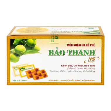 Viên ngậm Bảo Thanh không đường Hoa Linh bổ phế, trừ ho, hóa đờm (20 vỉ x 5 viên)