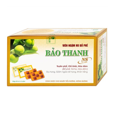 Viên ngậm Bảo Thanh không đường Hoa Linh bổ phế, trừ ho, hóa đờm (20 vỉ x 5 viên)
